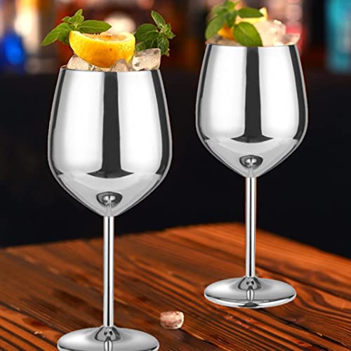 Verre à vin incassable en acier inoxydable au design moderne brossé - 3