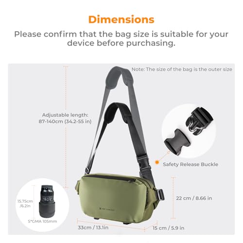 Image of K&F CONCEPT Camera Sling Bag Crossbody Bag Waterproof Camera Shoulder Backpack DSLR /SLR /Mirrorless Camera Case