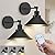 ZinLite Battery Operated Wall Sconce Set of 2,Vintage Wireless Wall Sconces with Remote,Dimmable Led Wall Lights,Wall Lamp Fixture Indoor Bedroom Living Room Kitchen,LED Bulbs Included,Black