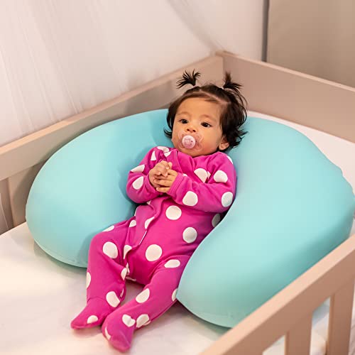 Almofada para Amamentação Aconchego, Puffi, Verde Água, Antialérgico, Lavável, 60 x 50 x 20 cm