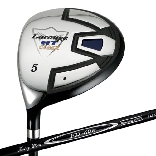 Larouge HT フェアウェイウッド 左用 5W デカヘッド シャローフェース 短め設計 (FD-60 標準カーボンシャフト, Rフレックス, 18, 度, 左利き)