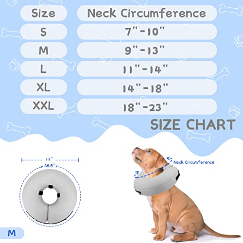 Image of Supet Inflatable Dog Cone Collar for Large Medium Small Dogs, Soft Cone Collar for Dogs Cats, ECollar Doggie Neck Donut Dog Cone Alternative After Surgery