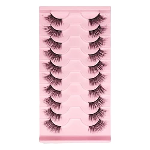 Pestañas Postizas 10 Pares 3D Ojo De Gato Medias para Mujeres, Suave Banda Invisible, Naturales Reutilizables para Diario y Fiestas. (MGL02)