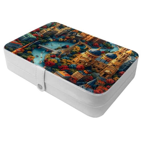 Étui de rangement de bijoux de voyage compact pour boucles d'oreilles et collier