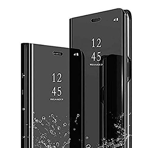 Image of Clear View Smart Stand Mirror Flip Case Cover for Samsung Galaxy M31 - Black