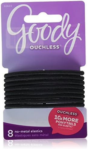 Goody Classics Elastic, Extra Thick Black, 8 Count