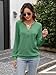 EADINVE Womens V Neck Long Sleeve Sweatshirts Half Button Lightweight Pullover Fashion Fall Clothes Green