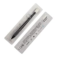 10 Stück Einweg Microblading Stift mit Nadeln und Schwammapplikator Permanent Makeup Stift Einweg Blisterpackung 12CF/14CF/18U/20U (18U-0.2mm)