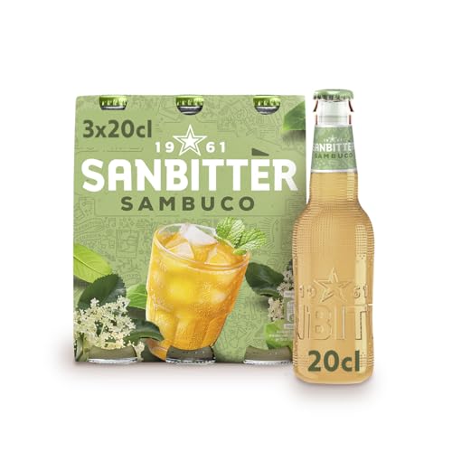 Sanbittèr, Aperitivo Analcolico, Gusto Sambuco - 3 bottiglie da 200 ml