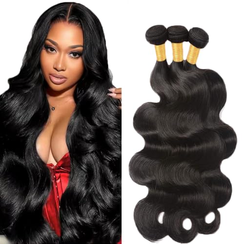 HrceYocr #1B Body Wave Human Hair Bundles 22 24 26 Inch