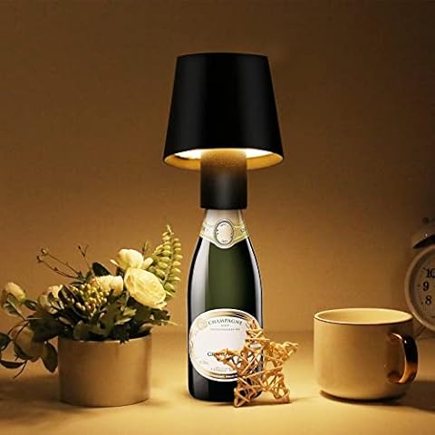 Ufanore Wine Bottle Lamp,Whole Bottle Light Kit with Touch Control, Stepless Brightness,5200 mAh Battery,Warm White 3000K Table Lamp Decoration Light for Restaurant Bar Clubs Home Cover