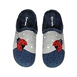  Garzón 7067.246 Zapatilla de casa para Mujer Azul y Gris con Bordado Mariquita - Talla 40
