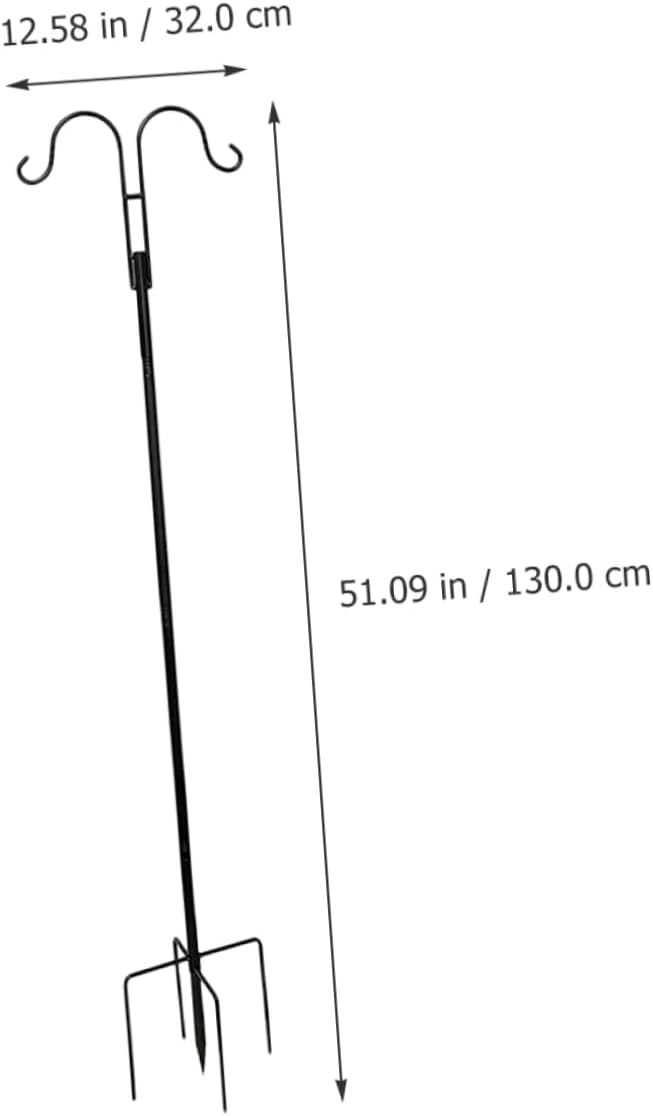 Multi-Functional Shepherd Hook for Hanging Plants and Solar Lamps Metal Outdoor Hanger for Garden Decoration Sturdy and Design for Bird Feeders and Lanterns