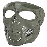[page_title]-Sensong Paintball Maske mit Schutzbrille Masken Taktische Skull Schutzmaske fur Airsoft Softair Halloween CS Partyspiel Jagd Cosplay Grün