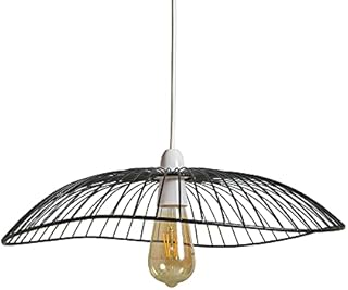 MiniSun Large Dispersed Wavy Umbrella Design Black Wire Ceiling Pendant Light Shade