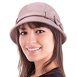 ColorSun Women's 1920S Retro Foldable Cap Wide Brim Lady Vintage Style Cloche Stylish Bucket Hat