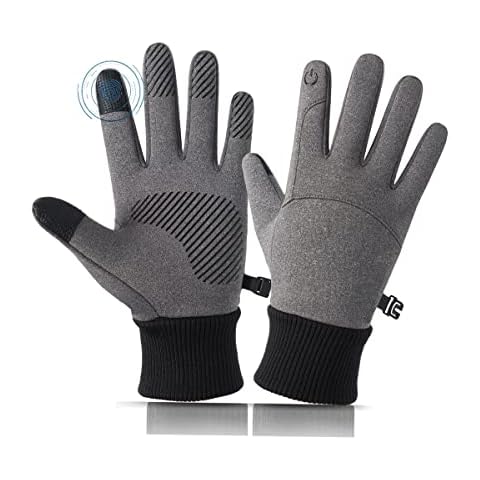 LSYTQRW Gloves Touchscreen Winter Gloves Men Women Waterproof Windproof Warm for Running Cycling Riding Hiking Gloves Grey Cover