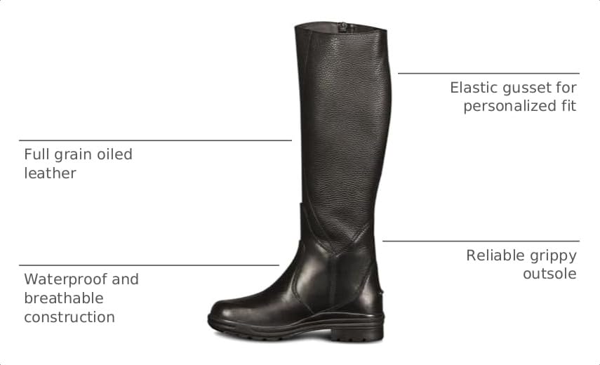 Image of Ovation Women's Moorland II Highrider Tall Riding Boot - Full-Grain Leather Waterproof Breathable Side-Zip Equestrian Boots