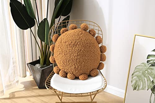 Strward Boho Decorative Throw Pillows Round Floor Cushion With Poms,Cute Floor Seating Plush Pillow For Kids Reading Nook,Home Decor For Chair Sofa Bed Put In Living Room Indoor Outdoor #TOP5