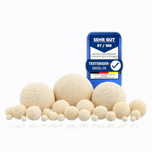 Modellbauwerk® Polyvalence pure - Boules en caoutchouc éponge 6 mm clair/crème - Créez des couronnes d'arbres, des paysages et des buissons réalistes et impressionnants, des paysages et des buissons,