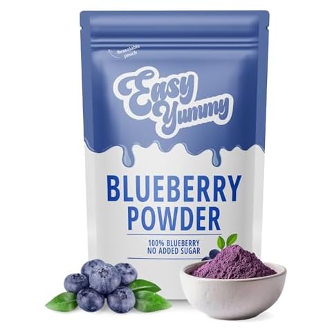 Easy Yummy Blueberry Powder (100g), 100% Whole Fruit Wild Blueberry Powder, No Added Sugar, Freeze-Dried and Powdered Blueberries Cover