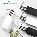 UHEY HOME 304 Stainless Steel Soap Dispenser Pump Replacement for Standard 28/400 Thread Size for Liquid Soap Lotion Refill Flat Top Dispenser Pumps Kitchen Bathroom 2 Pack(Brushed Nickel)