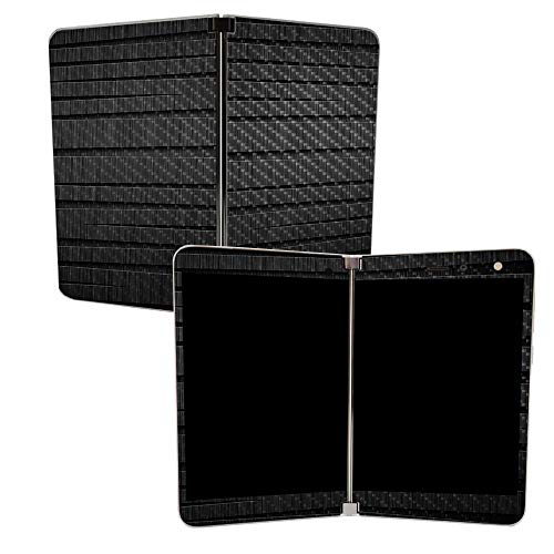 Image of MIGHTY SKINS MightySkins Carbon Fiber Skin for Microsoft Surface Duo - Carved Wood | Protective, Durable Textured Carbon Fiber Finish | Easy to Apply, Remove, and Change Styles | Made in The USA