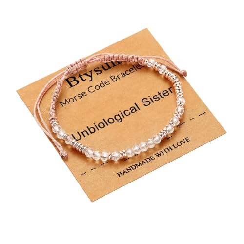 Image of Morse Code Bracelets for Women Mothers Day Gifts 2026 Graduation Gifts Mom Birthday Gift Pink Braided Bracelets Teen Trendy Stuff Inspirational Best Friend Birthday Gifts for Daughter Girlfriend Christmas Stocking Stuffers Jewelry