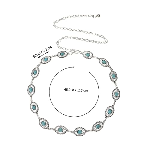 Adjustable Metal Waist Chain Belts for Women Western Style Concho Dress Accessory for Jeans and Dresses Fashionable Versatile4