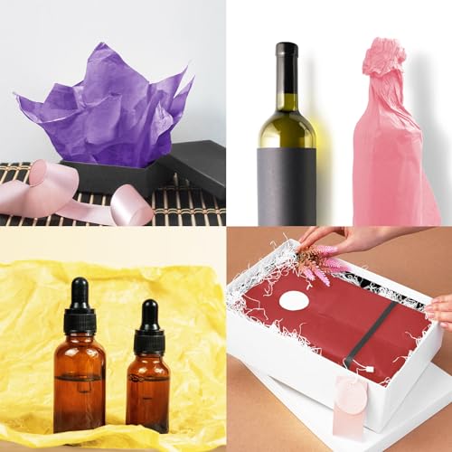 Image of 120 Sheets 20 inchX14 inch Colored Tissue Paper for Gift Bags Wrapping, Art Tissue Paper Bulk for Weddings Birthday Party Crafts Decoration, 10 Colors