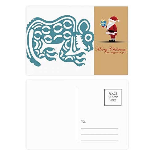 Cartes postales de Père Noël Mexique Totems : lot de 20 pour vos voeux