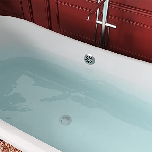 Mokleba 67" Acrylic Freestanding Bathtub, Free Standing Clawfoot Tub, Soaking Tub With Integrated Slotted Overflow, Toe-Tap Chrome Drain, Cupc Certified, 37°Grey #TOP3