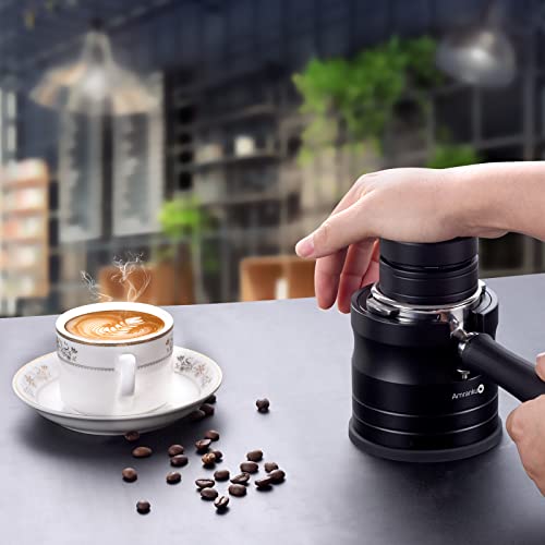 Amrankuo 53.3Mm Coffee Tamper | Espresso Tamper | Stainless Steel Base Tamper Compatible With Espresso Machine 54Mm Breville Portafilter | (53.3Mm, Black/Concentric Circle) #TOP3