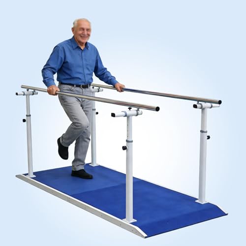 Physical Therapy Parallel Bars, Walking Assist bar with Non-Slip Base, Adjustable Height and Width, Heavy Duty Rehab Equipment
