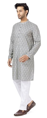 Image of Studio Shringaar Men's Cotton Relaxed Fit Straight Kurta