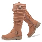 Ruiee Women's Slouchy Knee High Boots Comfortable Wide...