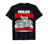 Biker Rentner 2024 Abschied Zeit Für Die Wichtigen Dinge T-Shirt, Herren, Schwarz, L