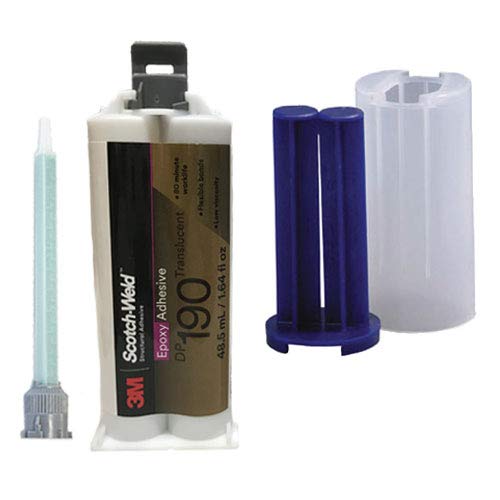 3M ScotchWeld DP190 Translucent Epoxy Adhesive (50ml/1.7oz w/Caulk Gun