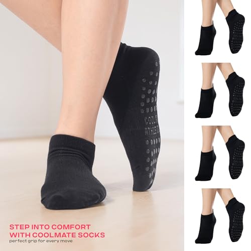 Image of CoolMate Pilates Socks with Grips for Women, Non Slip Yoga Socks