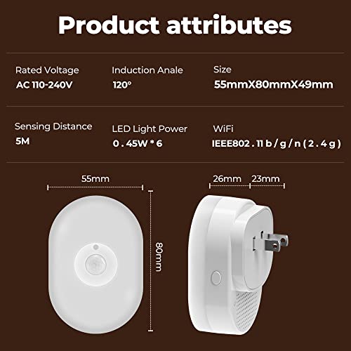 Yifan Smart Dimmable Night Light, Motion Sensor Night Light Plug Into Wall, Dating Romantic Color Changing Light With Voice Control And Schedule, Work With Alexa Google Home Tuya Smart Life #TOP6