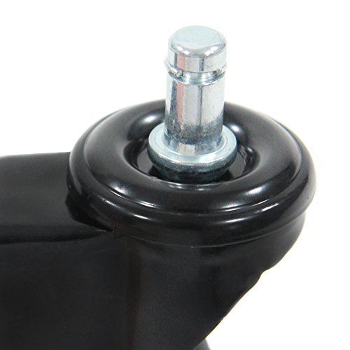 hjh OFFICE 729400 rolstoelwielen ROLO SKATE zwart 5 x wielen voor harde vloeren 11 mm x 75 mm met parkeerrem - Afbeelding 7