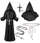 [HarnyLoom] ハロウィン 仮装 中世 修道士 ハロウィン衣装 大人 メンズ コスチューム 神父 牧師 僧侶 死神 教徒 ロング フード ローブ コスプレ 衣装 フード付き 修道服 パー...