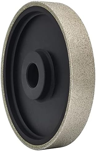 CAQUXIL Diamond Lapidary Jewelry Grinding Wheel 6 Inch with 1 Inch Arbor Hole, Diamond Grinding Wheel for Gem, Marble, Granite, Glass, Ceramics, Cemented Carbide, 80 Grit