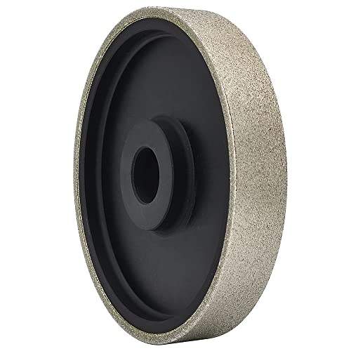 Caquxil Diamond Lapidary Jewelry Grinding Wheel 6 Inch With 1 Inch Arbor Hole, Diamond Grinding Wheel For Gem, Marble, Granite, Glass, Ceramics, Cemented Carbide, 80 Grit #TOP2