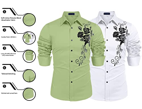 Image of Zombom Men's Regular Fit Cotton Blend Printed Full Sleeve Casual Shirts