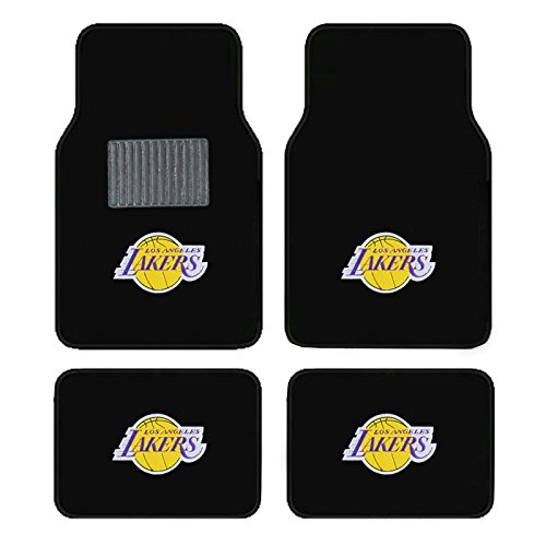 Newly Released Licensed Los Angeles Lakers Embroidered Logo Carpet Floor Mats. Wow Logo on All 4 Mats.