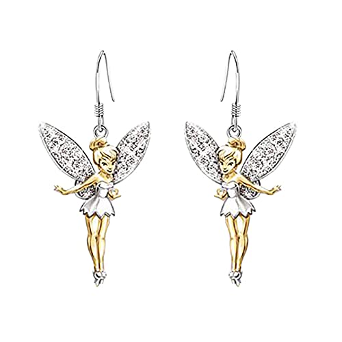 Jewellery Bijoux Femmes Boucles d'oreilles en Argent, Boucles d'oreilles de Drop fée Ange Jewellery