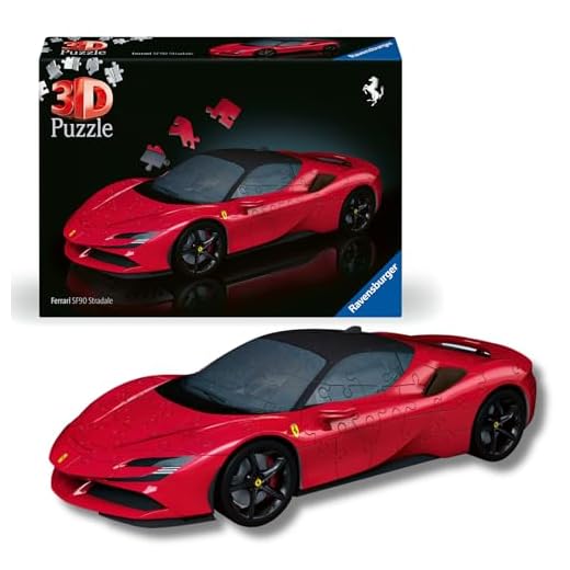 Ravensburger - Puzzle 3D Adultos Ferrari SF90 | Maquetas para Construir Adultos Coches 108 Piezas | Maquetas de Coches Deportivos | Maquetas Coche para Montar