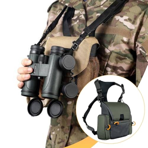 Bolsa de pecho para prismáticos con correas ajustables y diseño verde compacto 4