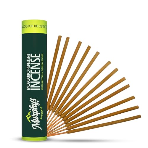 Murphys Naturals Mosquito Repellent Incense Sticks 12 Count Bug Repellent with Citronella for Patio & Camping 2.5+ Hours per Stick